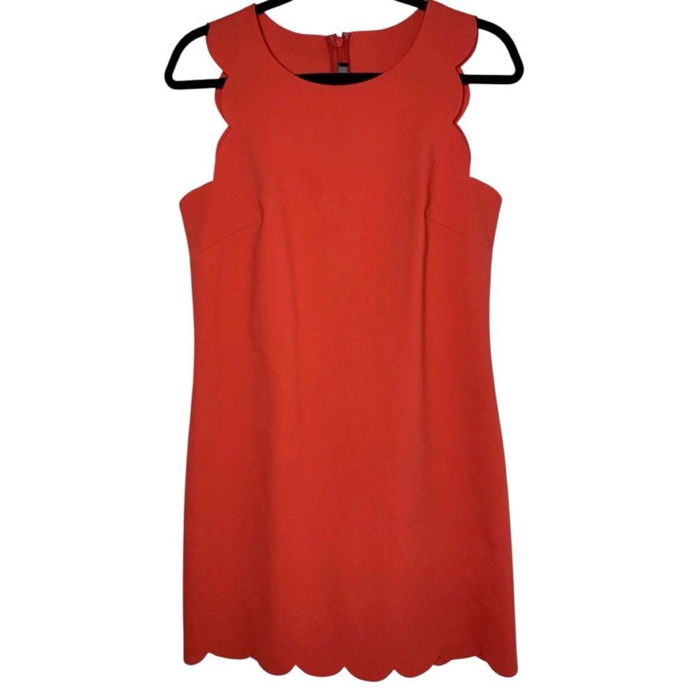 J Crew Coral Size 4 Scalloped Trim Sleeveless Casual Career Summer Mini Dress
